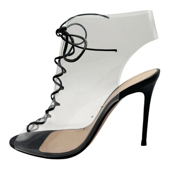 Gianvito Rossi PVC Naked Lace-Up Booties NWOT - Picture 4 of 12